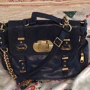 Badgley Mischka Navy Leather Purse
